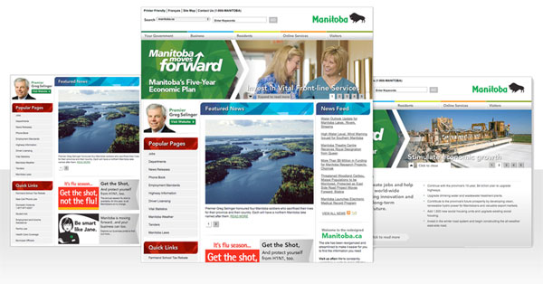 Screenshot from home page