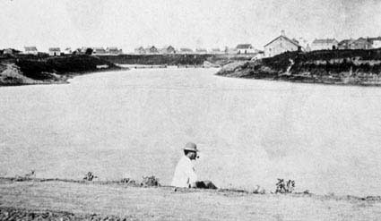 The Forks, looking westward toward the Assiniboine River in 1875