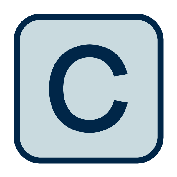 letter C enclosed in a rounded square.