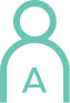 a simple outline of a person with the letter A in the centre.