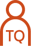 a simple outline of a person with the letters TQ in the centre.