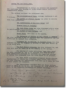 document, Public Utilities Commission minute book no. 1