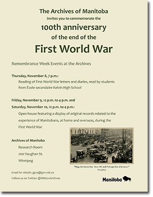 Poster for events at the Archives