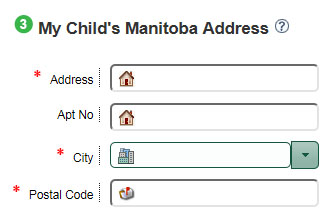 My Child's Manitoba Address