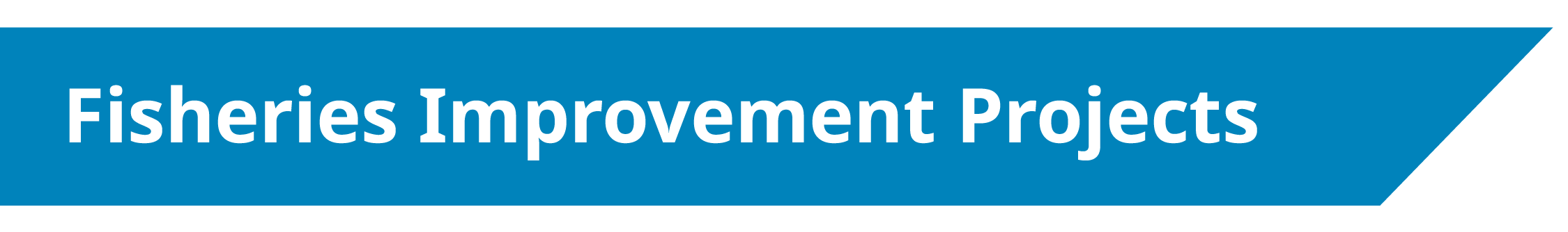 Fisheries Improvement Projects Fisheries Improvement Projects