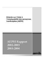 Télécharger Rapport sur l'AEPH 2002/03 et 2003/04