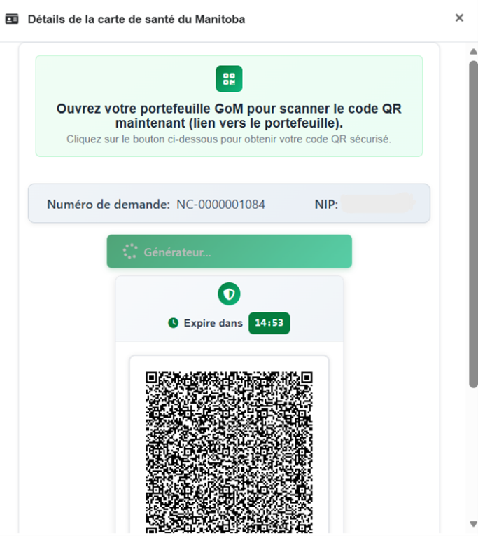 Code QR g�n�r� pour votre carte d'assurance maladie num�rique