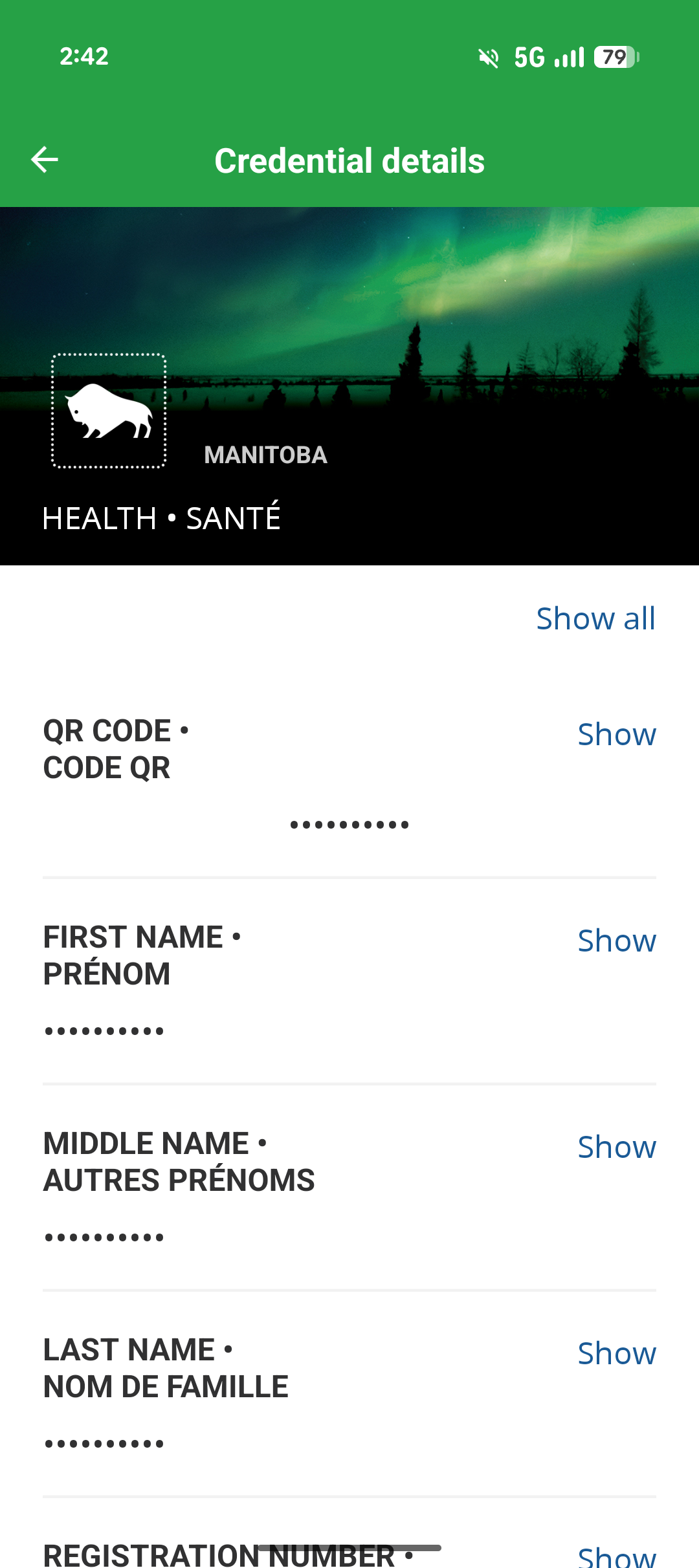 Viewing your health card details on your digital health card