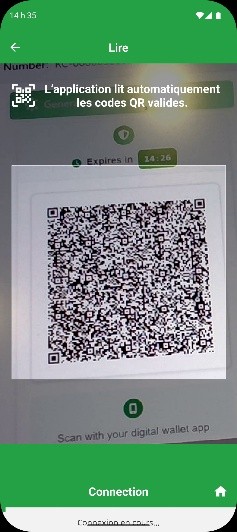 Utiliser l'application Portefeuille MB sur un appareil mobile pour scanner le code QR