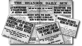 Newspaper headlines from November 5, 1918