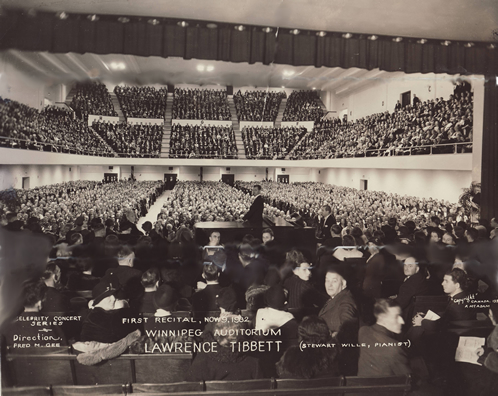 Civic Auditorium - Lawrence Tibbett Concert (ca. 1932)&lt;br /&gt;
		[Archives of Manitoba. Winnipeg - Buildings - Municipal - Civic Auditorium 17 - N13469]