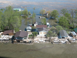 Aerial view of St. Laurent following the storm event, photo taken on June 1 2011