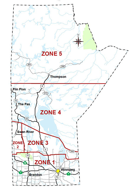 5 Climate Zones in Manitoba