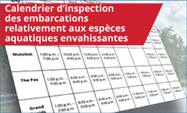 Calendrier d’inspection des embarcations relativement aux espèces aquatiques envahissantes