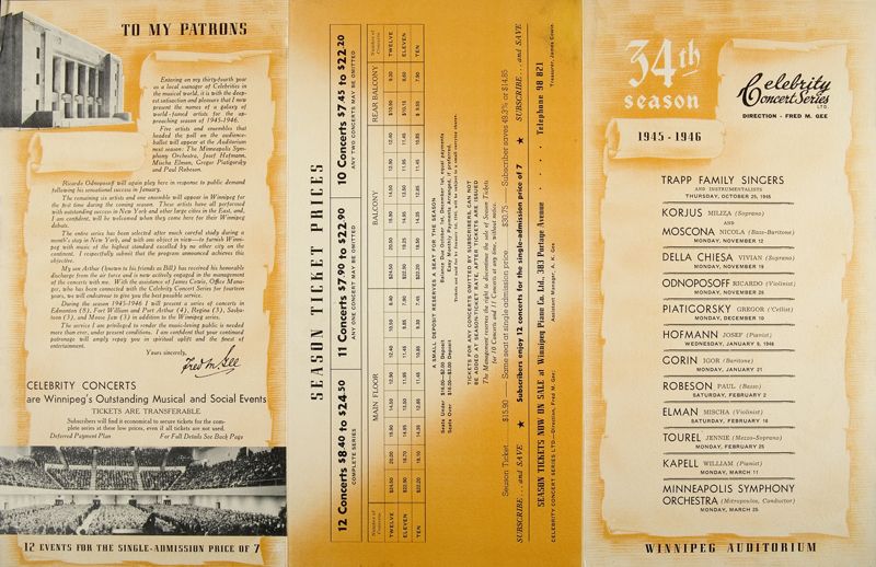 Prospectus for concert series