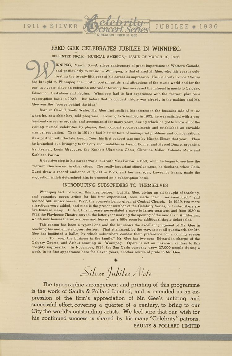 Silver jubilee programme