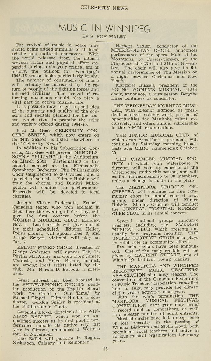 Trapp Family Singers programme