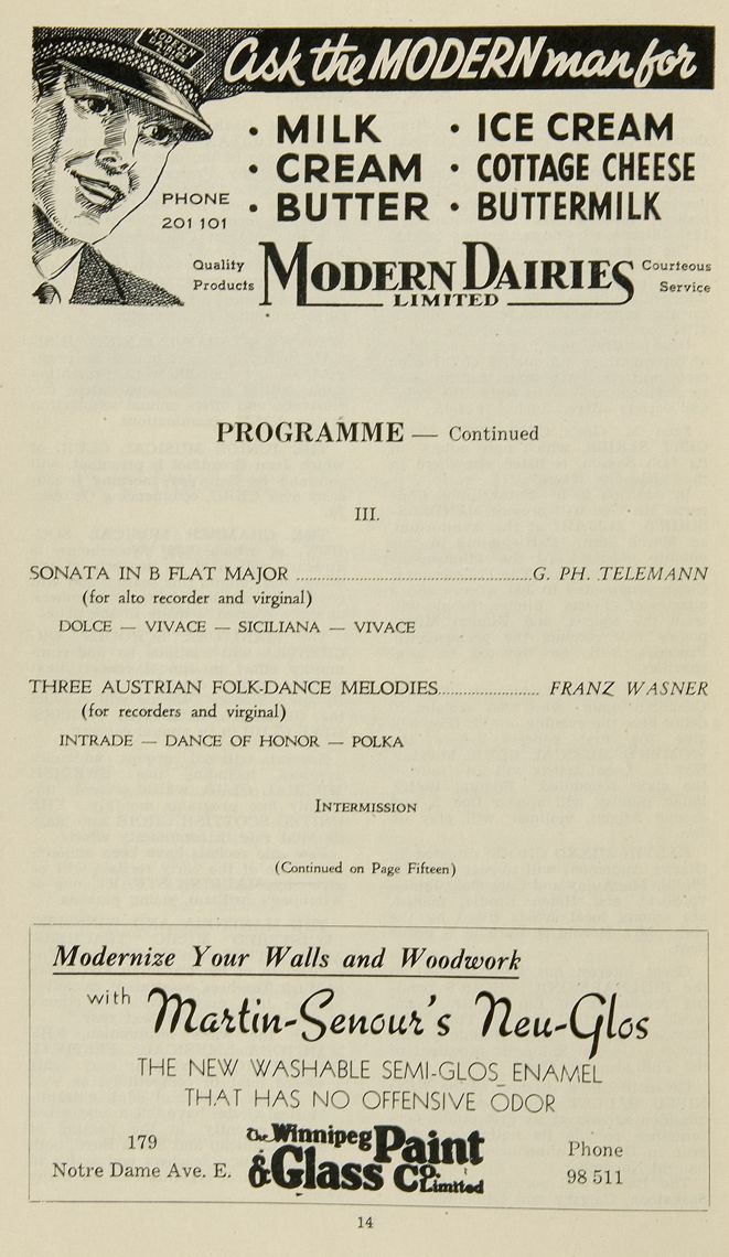 Trapp Family Singers programme