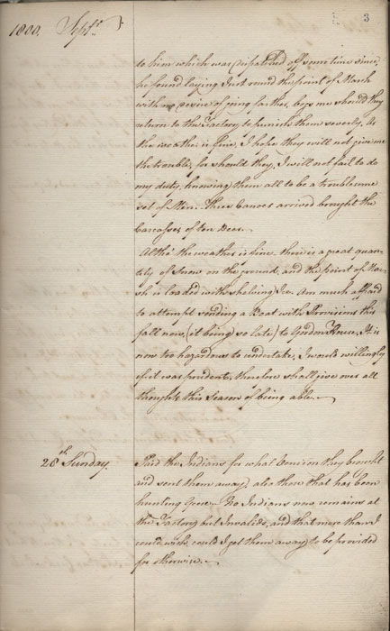 York Factory post journal, 1800