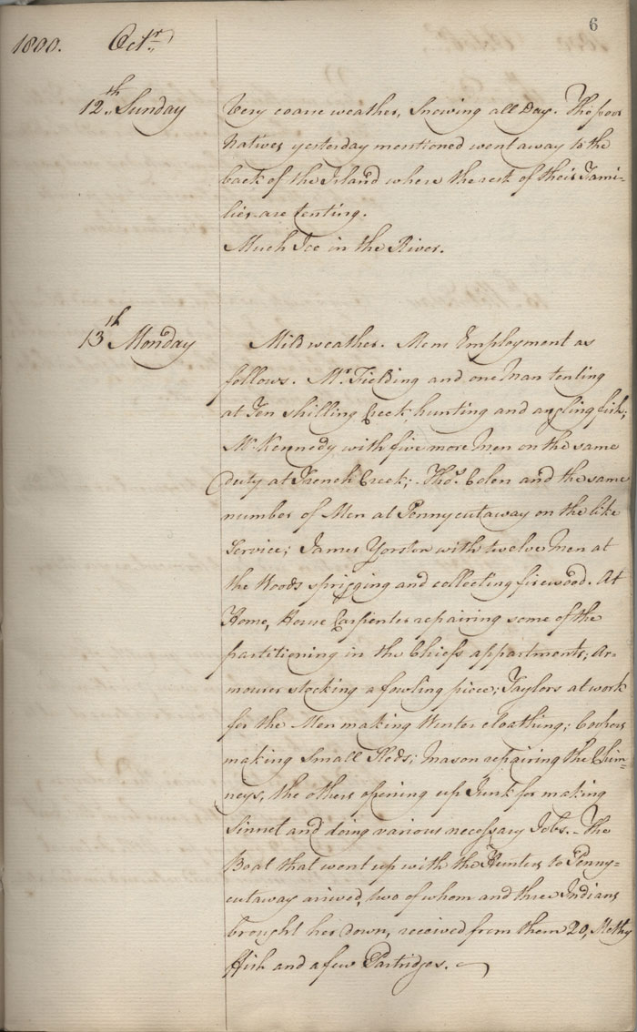 York Factory post journal, 1800