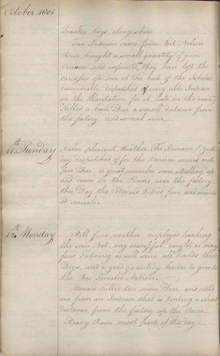 York Factory post journal, 1801