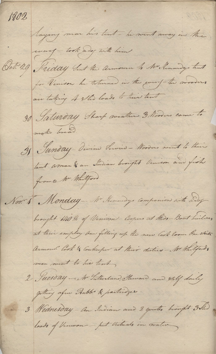 York Factory post journal, 1802