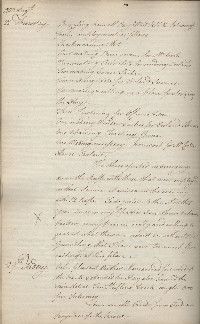 York Factory post journal, 1800