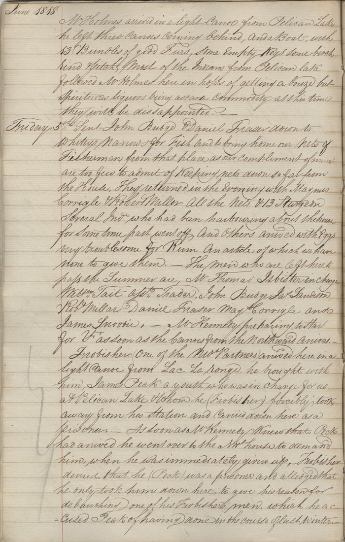 Cumberland House post journal, 1818