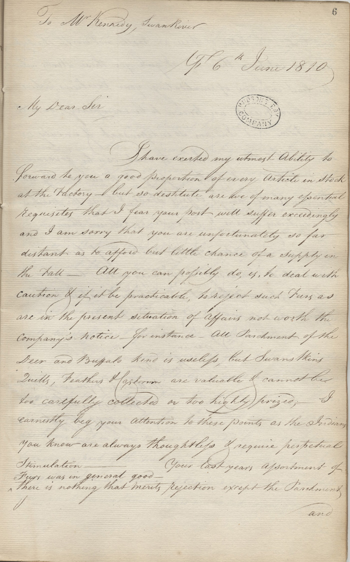 Letter from William Hemmings Cook to Alexander Kennedy, 6 June 1810