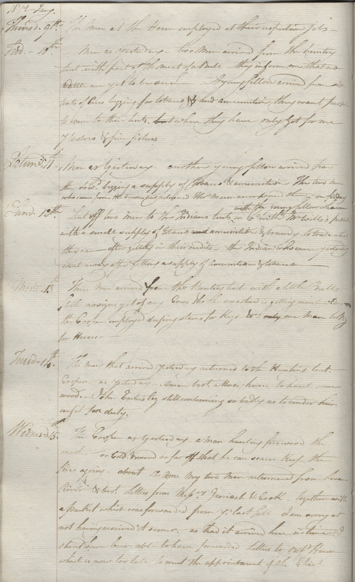 Brandon House post journal, 1812