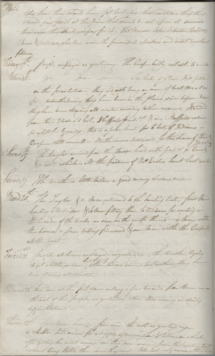 Brandon House post journal, 1812