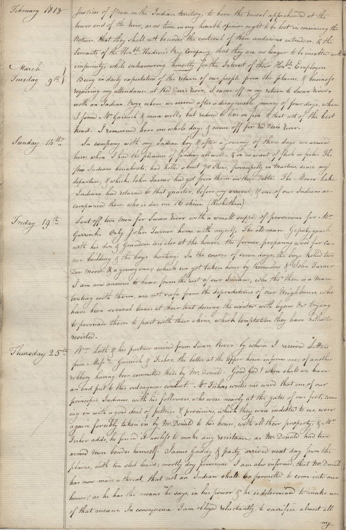 Red Deer River post journal, 1812
