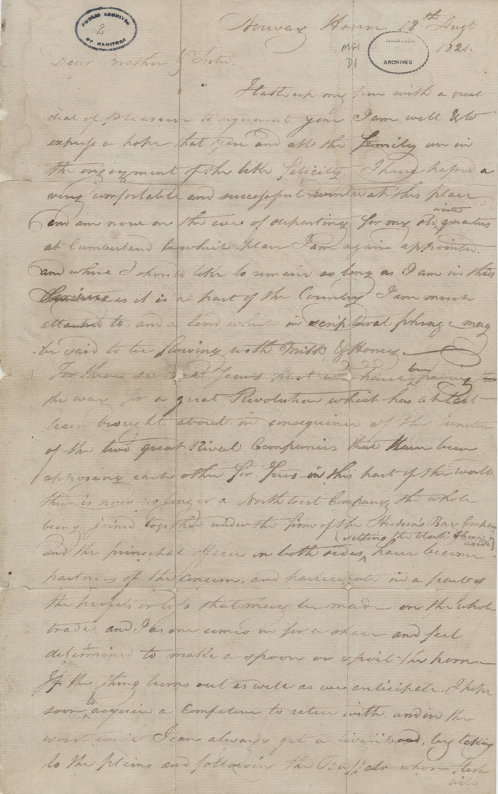 Letter from Alexander Kennedy to his brother and sister